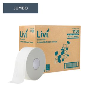 Livi ESSENTIAL 2PLY JUMBO 300M x8 ROLLS #1100