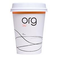 Coffee Cups smooth single wall compostable org branded paper 8oz 80mm (D)