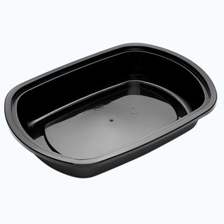 Containers Microwave homeal unhinged lid recyclable black polypropylene square