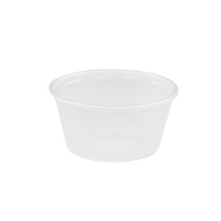 Containers Portion Control unhinged lid recyclable clear PET round 60ml