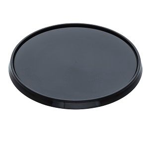 Container Lids Tamper Evident black plastic round 118mm (D)