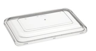Container Lids Microwave Safe dome unhinged lid recyclable clear polypropylene rectangle