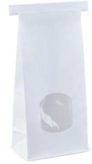 Tin Tie window white paper/BOPP/polypropylene 246mm (L) 115mm (W) +72mm (G)