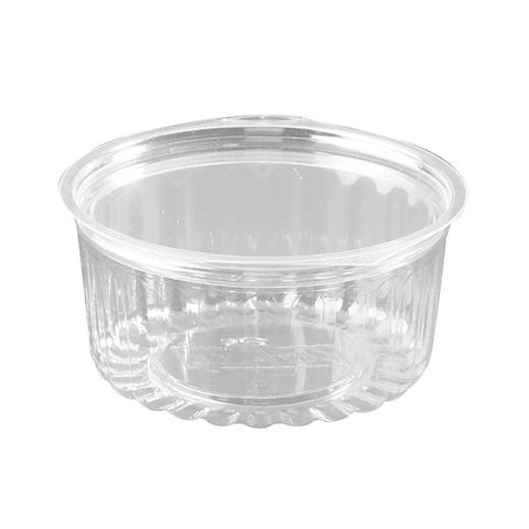 Shobowl hinged flat lid clear plastic round 118mm (D) 58mm (H)