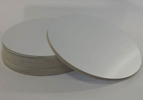 Cake Board foil covered silver milkboard round 2mm (T) 280mm (D)