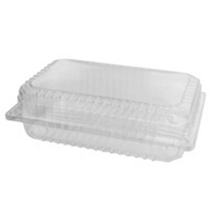 Containers Clam salad hinged lid recyclable clear PET 210mm (L) 130mm (W) 65mm (H)
