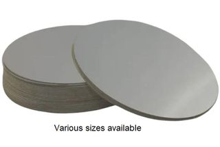 Cake Board foil covered silver milkboard round 1mm (T) 250mm (D)