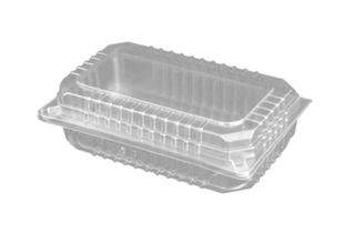 Containers Clam salad hinged lid recyclable clear PET 180mm (L) 105mm (W) 60mm (H)