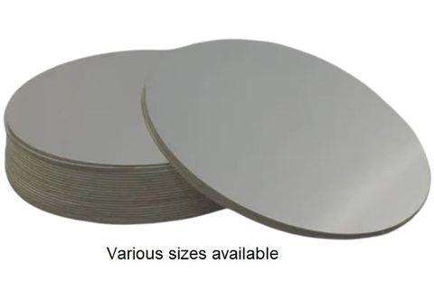 Cake Board foil covered silver milkboard round 2mm (T) 180mm (D)