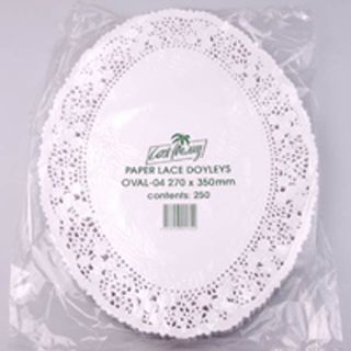 Doyleys lace biodegradable white paper oval 350mm (L) 270mm (W)