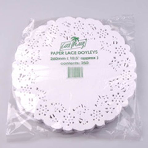 Doyleys lace biodegradable white paper round 267mm (D)