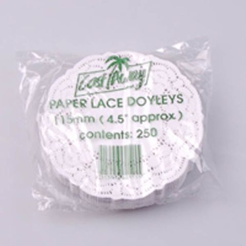 Doyleys lace biodegradable white paper round 114mm (D)