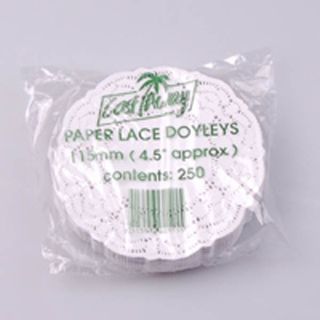 Doyleys lace biodegradable white paper round 114mm (D)