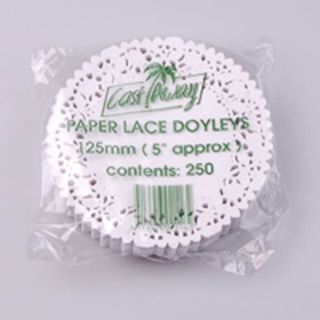 Doyleys lace biodegradable white paper round 127mm (D)