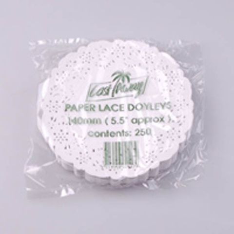 Doyleys lace biodegradable white paper round 140mm (D)