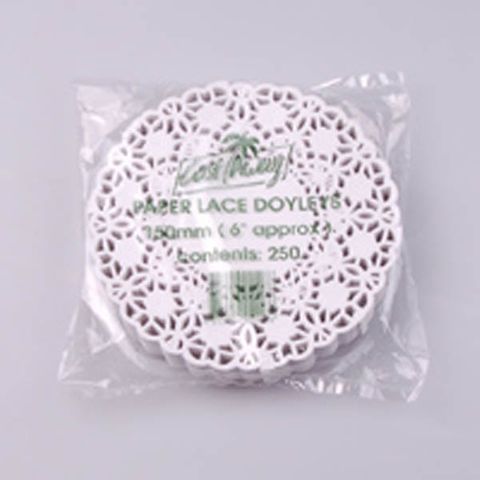 Doyleys lace biodegradable white paper round 152mm (D)