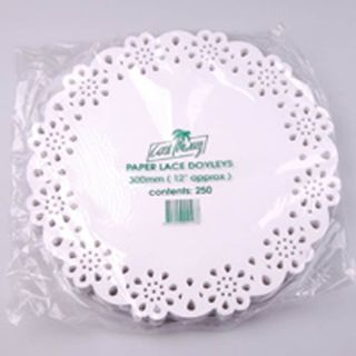 Doyleys lace biodegradable white paper round 305mm (D)