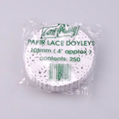Doyleys lace biodegradable white paper round 102mm (D)