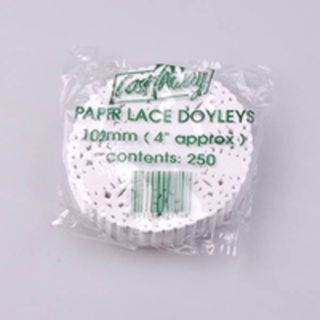 Doyleys lace biodegradable white paper round 102mm (D)