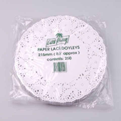 Doyleys lace biodegradable white paper round 216mm (D)