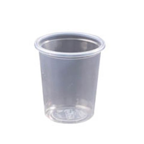 Containers Portion Control unhinged lid recyclable clear polypropylene round 77mm (D) 85mm (H)