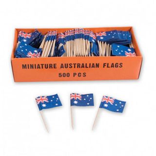Toothpicks Australian Flag natural wooden