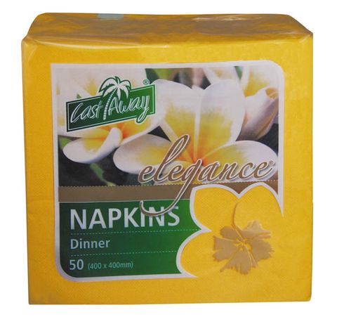 Napkins Dinner 1/4 fold quilted gold 2ply