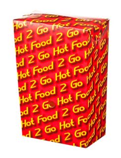 Boxes "Hot Food Fast" folded recyclable cardboard rectangle 91mm (L) 50mm (W) 150mm (H)