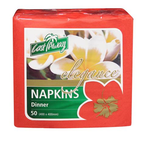 Napkins Dinner 1/4 fold quilted red 2ply