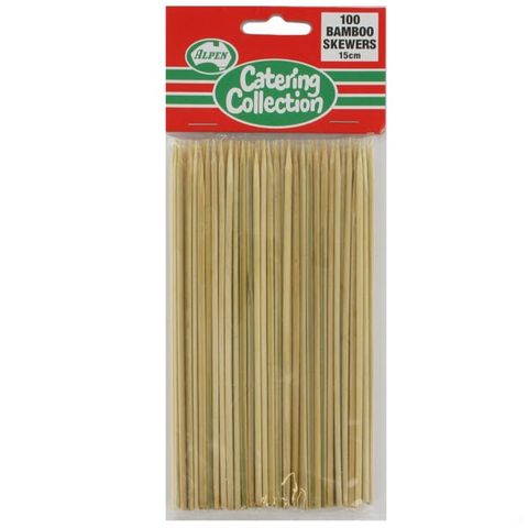 Skewers Standard compostable natural bamboo 150mm (L)
