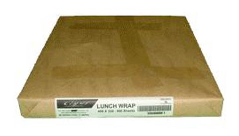 Greaseproof Lunch Wrap plain half cut white 400mm (L) 330mm (W)