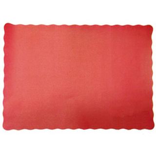 Placemats lace scalloped edge recyclable red paper rectangle 342mm (L) 240mm (W)