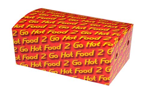 Boxes "Hot Food Fast" hinged recyclable cardboard rectangle 172mm (L) 103mm (W) 70mm (H)