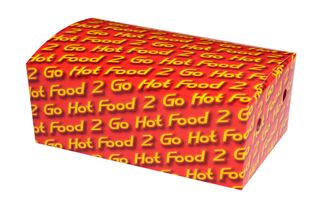 Boxes "Hot Food Fast" hinged recyclable cardboard rectangle 172mm (L) 103mm (W) 70mm (H)