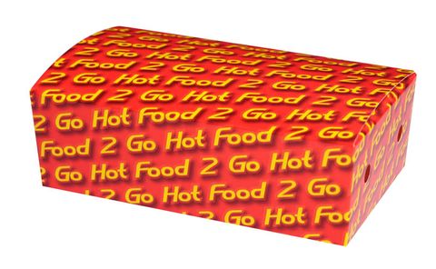Boxes "Hot Food Fast" hinged recyclable cardboard rectangle 170mm (L) 103mm (W) 57mm (H)
