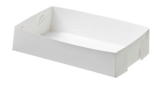 Trays Food Service unhinged polylined white heavy board rectangle 220mm (L) 150mm (W) 50mm (H)