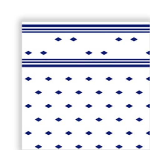 Tablecloths Blue Diamond Border white paper 1120mm (W)