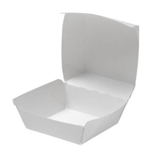 Containers Clam burger hinged lid recyclable white board 106mm (L) 106mm (W) 69mm (H)