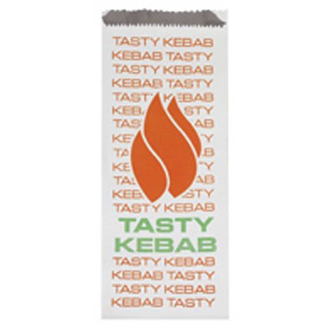 Foil Labelled "Kebab" white large 310mm (L) 100mm (W) +40mm (G)