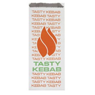 Foil Labelled "Kebab" white large 310mm (L) 100mm (W) +40mm (G)