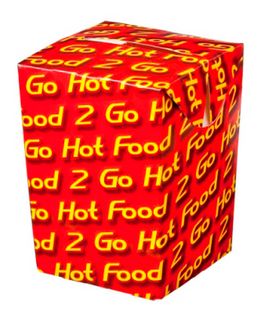 Boxes "Hot Food Fast" folded recyclable cardboard rectangle 71mm (L) 71mm (W) 105mm (H)