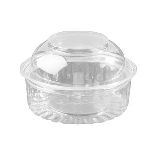 Shobowl hinged dome lid clear plastic round 118mm (D) 70mm (H)