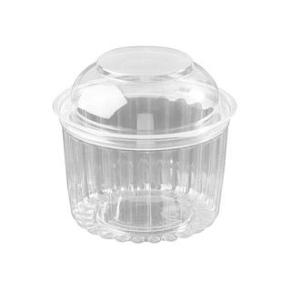 Shobowl hinged dome lid clear plastic round 118mm (D) 105mm (H)