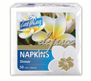 Napkins Dinner 1/4 fold quilted white 2ply