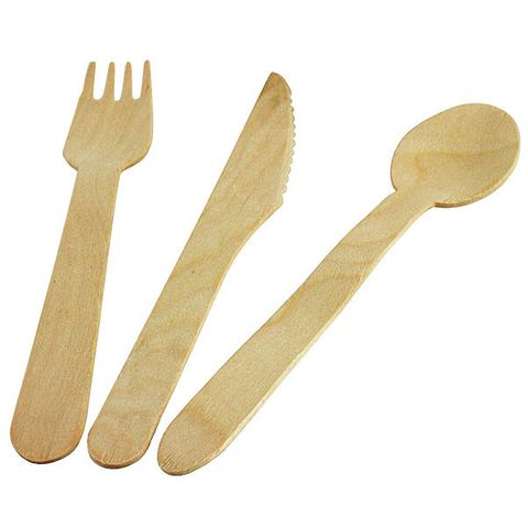Cutlery Forks compostable natural wooden pkt 100