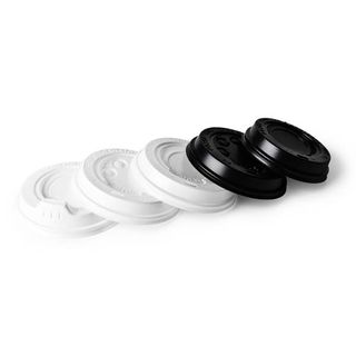 Coffee Cups Lids button recyclable black PET