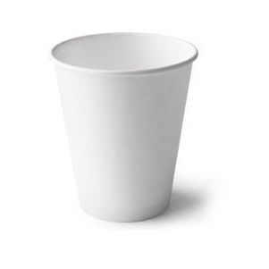 Coffee Cups smooth single wall compostable white paper 8oz 90mm (D)