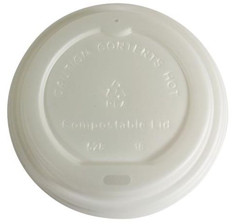 Coffee Cups Lids PLA flat biodegradable opaque PLA 90mm (D)