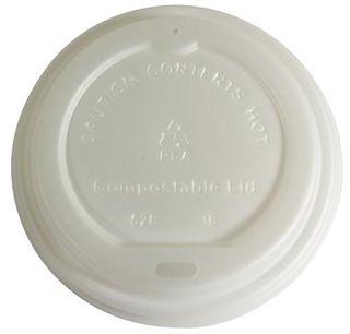Coffee Cups Lids PLA flat biodegradable opaque PLA 90mm (D)