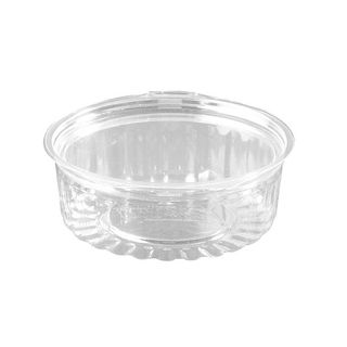 Shobowl hinged flat lid clear plastic round 118mm (D) 42mm (H)